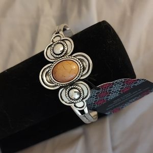 Paparazzi Silver and Tan Bracelet